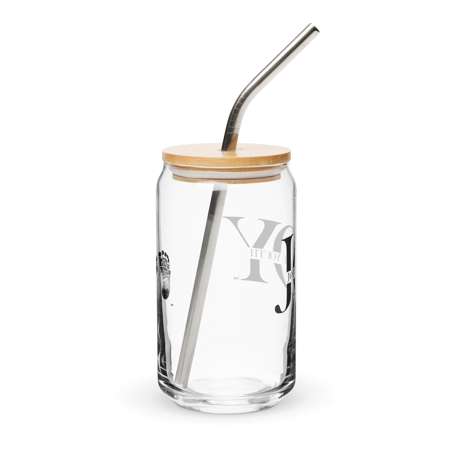 JOURNEY OF YOUTH... JOY 16 oz Glass Jar shaped tumbler With Lid & Straw
