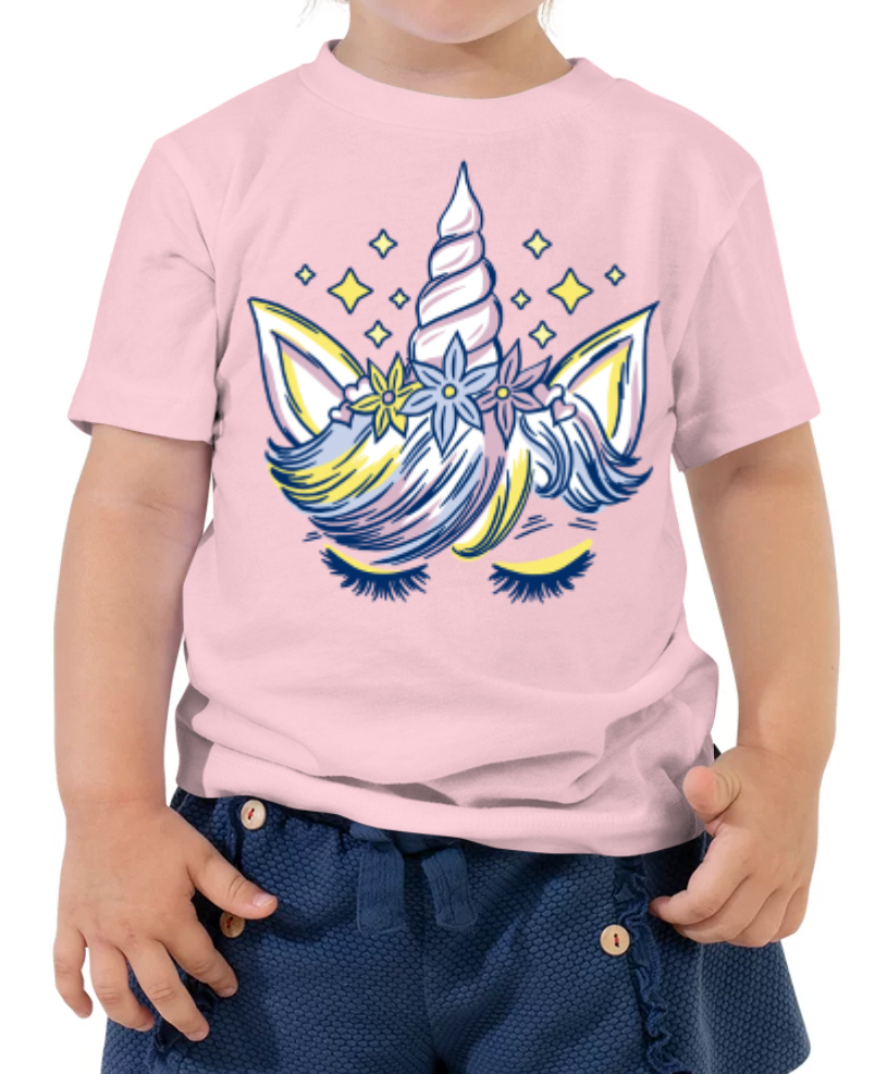 T-shirt à manches courtes Licorne pour tout-petits (Fille)