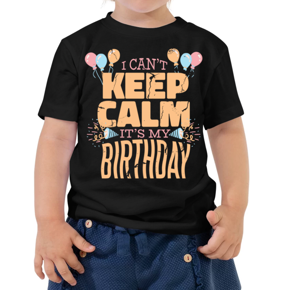 No puedo mantener la calma es mi cumpleaños camiseta de manga corta para niños pequeños (Unisex)