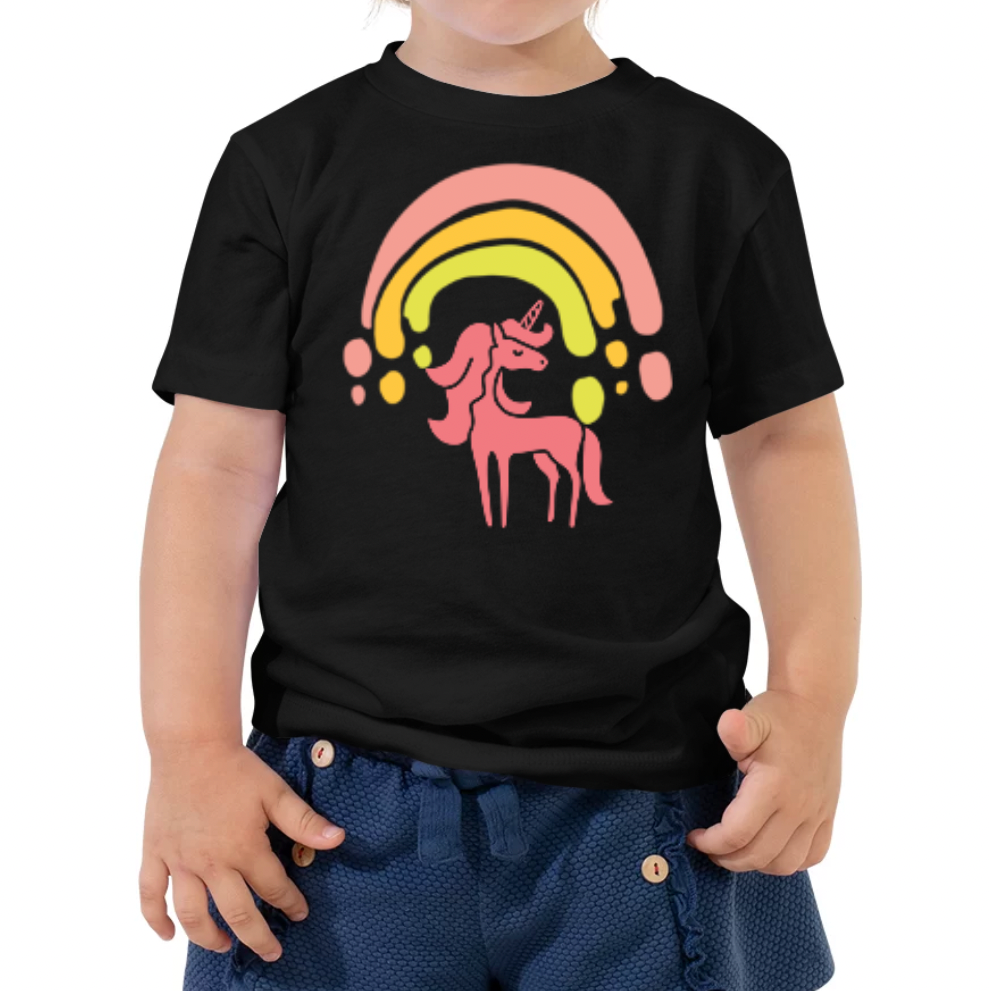 T-shirt à manches courtes pour tout-petits Rainbow Unicorn (Fille)