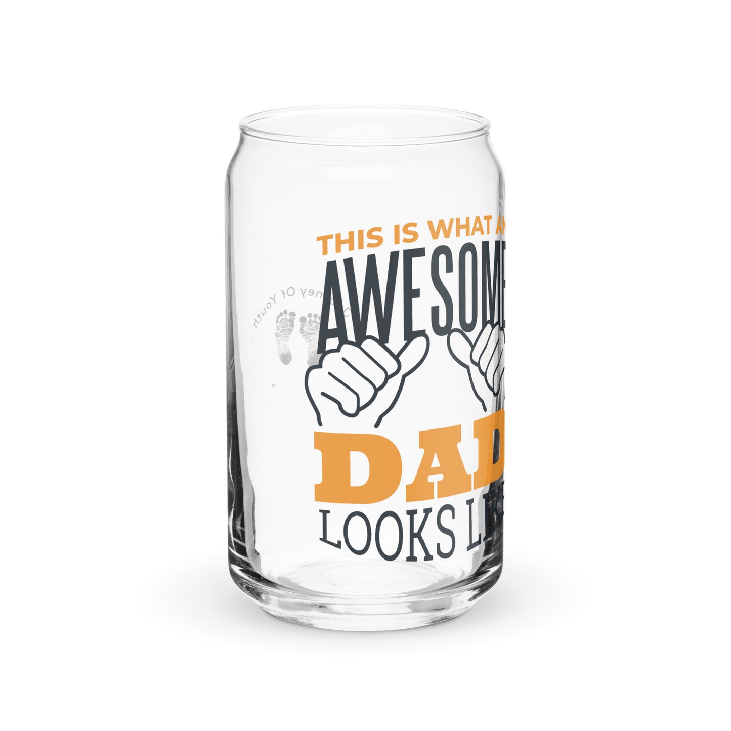 Awesome DAD Looks Like This 16 oz Glass Jar shaped tumbler With Lid & Straw