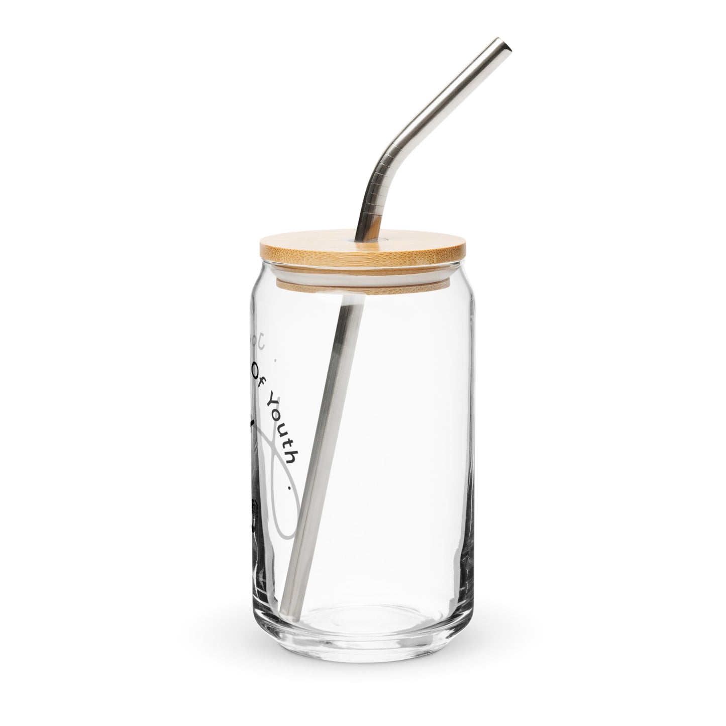 JOY... JourneyOfYouth  16 oz Glass Jar shaped tumbler With Lid & Straw