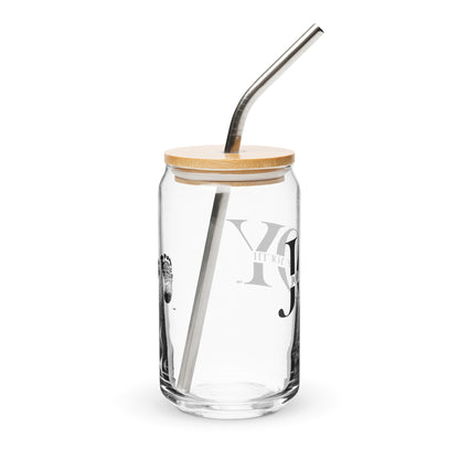 JOURNEY OF YOUTH... JOY  16 oz Glass Jar shaped tumbler With Lid & Straw