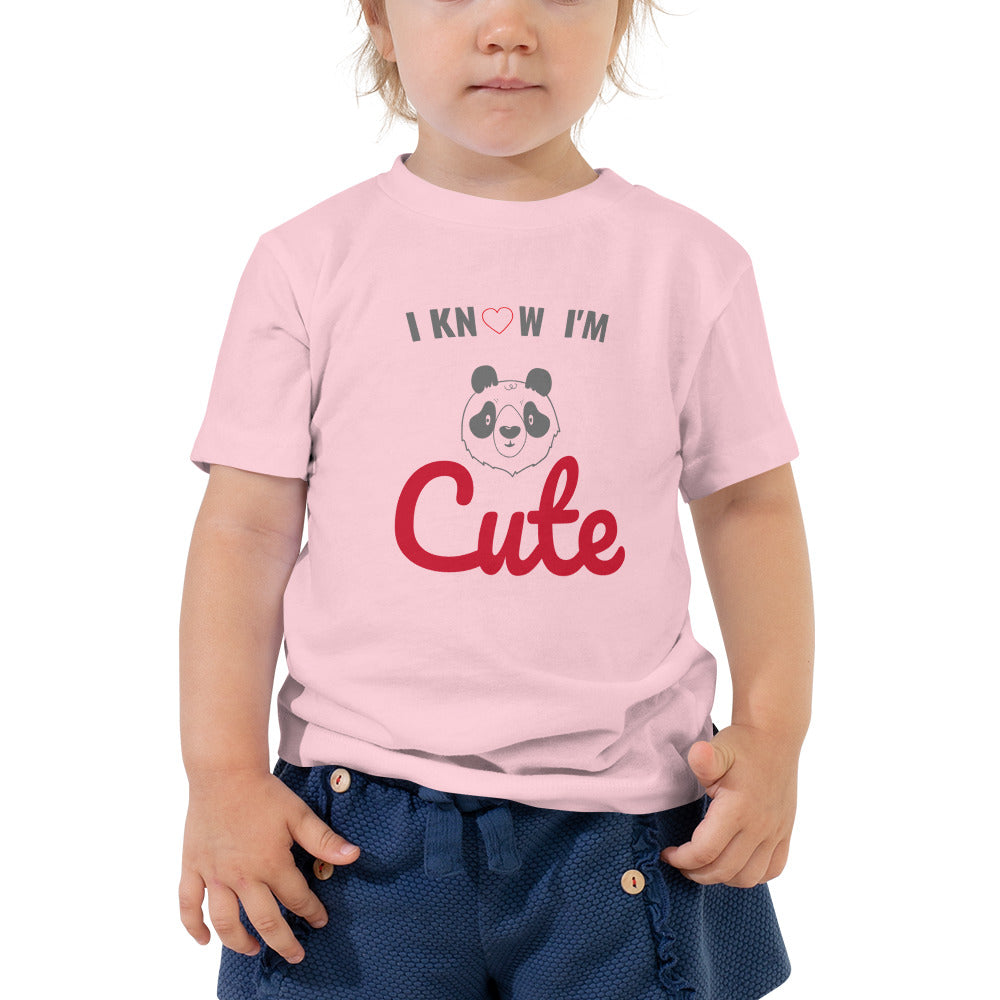 I Know I'm Cute Toddler Short Sleeve Tee (Girl)