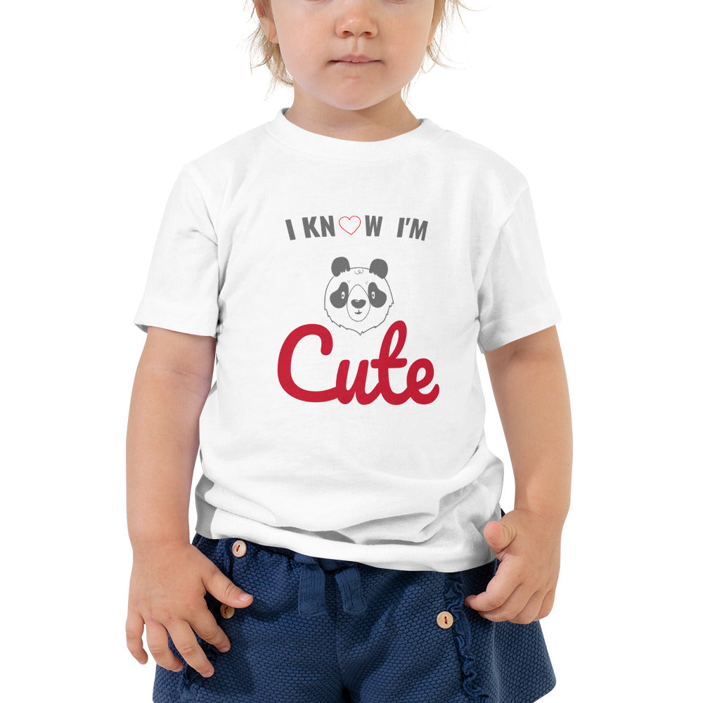 I Know I'm Cute Toddler Short Sleeve Tee (Girl)